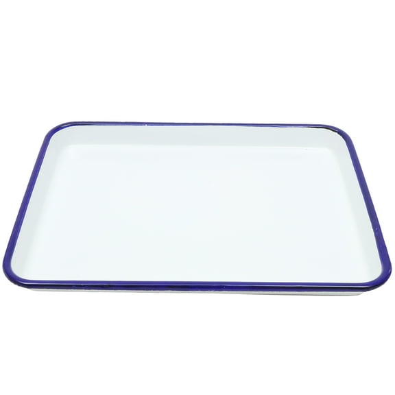 HERFIER Enamel Bake Enamel Baking Roasting Tray Rectangular Serving Dish Pie Baking 10.61x7.47x0.98in