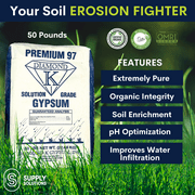 Diamond K Gypsum Organic Garden Grass Plant Food Lawn Fertilizer (50 Pounds)