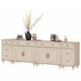thumbnail image 2 of WAMPAT Credenzas & Sideboard with 4 Drawers and 6 Doors, Mid-Century Cupboard & Sideboard with Charging Station, 4-in-1 Kitchen Storage Cabinets for Dining Room, Beige, 2 of 8
