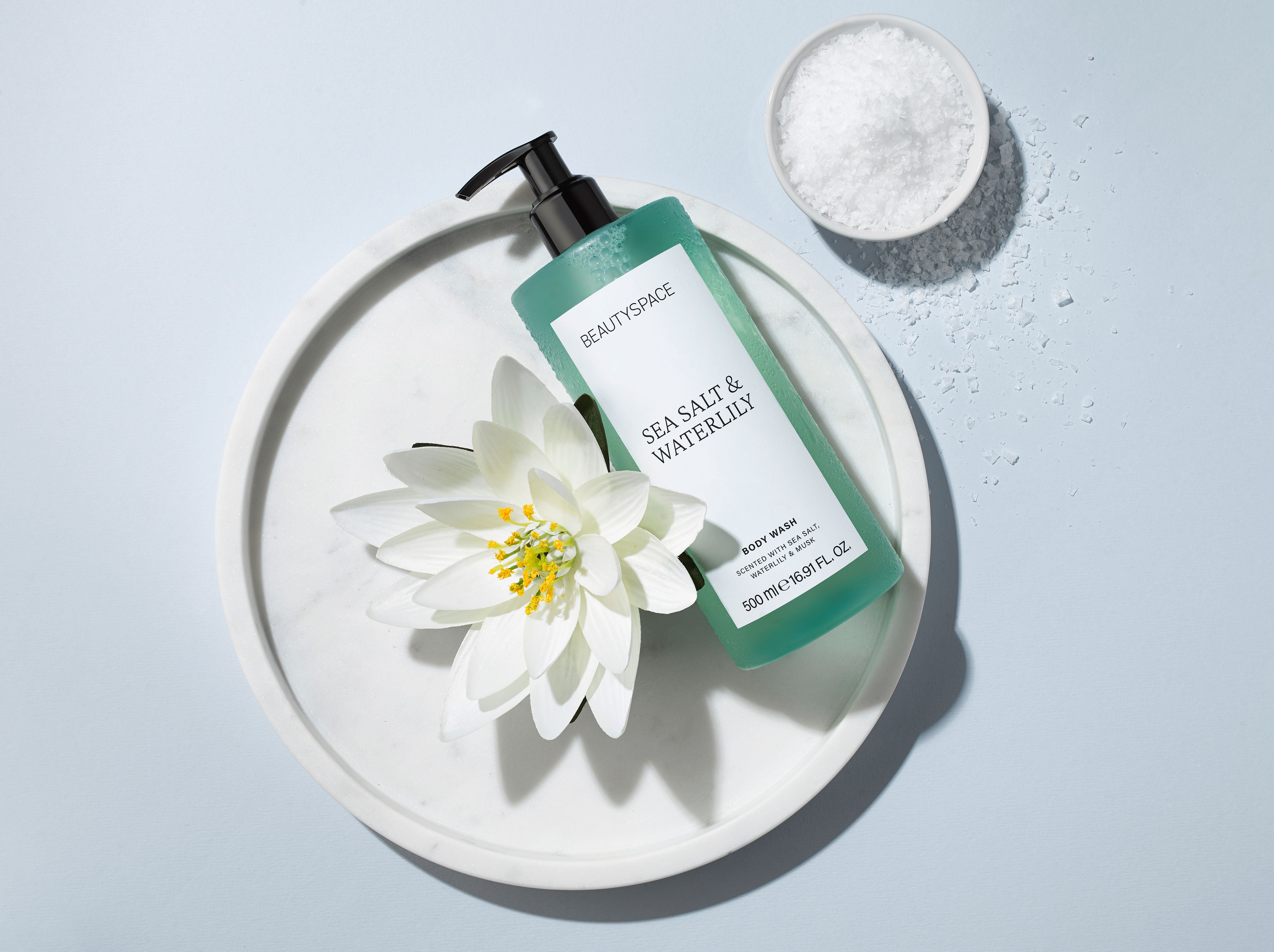 (2 pack) BEAUTYSPACE Sea Salt And Waterlily Body Wash, 16.91 fl oz