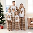 thumbnail image 3 of Nibbcoa Family Matching Christmas Pajamas Set Plaid and Reindeer Print Holiday Pajamas Sleepwear, 3 of 10