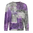 thumbnail image 4 of SGFCWSX Men Sweatshirts Crewneck Geometric Graphic Casual Long Sleeve Pullover Purple Size XL, 4 of 5