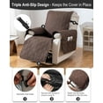 thumbnail image 4 of 23.6'' 100% Waterproof Recliner Chair Cover, Non Slip Covers for Recliner Chair with Pocket, Washable Reclining Chair/Furniture Protector for Kids, Pets(Chocolate), 4 of 7