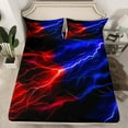 thumbnail image 2 of Feelyou Mysitc Lightning Twin Sheet Sets for Teens, Red Blue Tornado Storm Twin Fitted Sheet, Natural Weather Flat Sheet, Luxury Bedroom Decor, 3pcs, 2 of 7