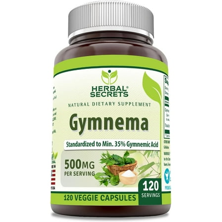 Herbal Secrets Gymnema 500 Mg Per Serving 120 Veggie Capsules Supplement | Non-GMO | Gluten Free | Made in USA