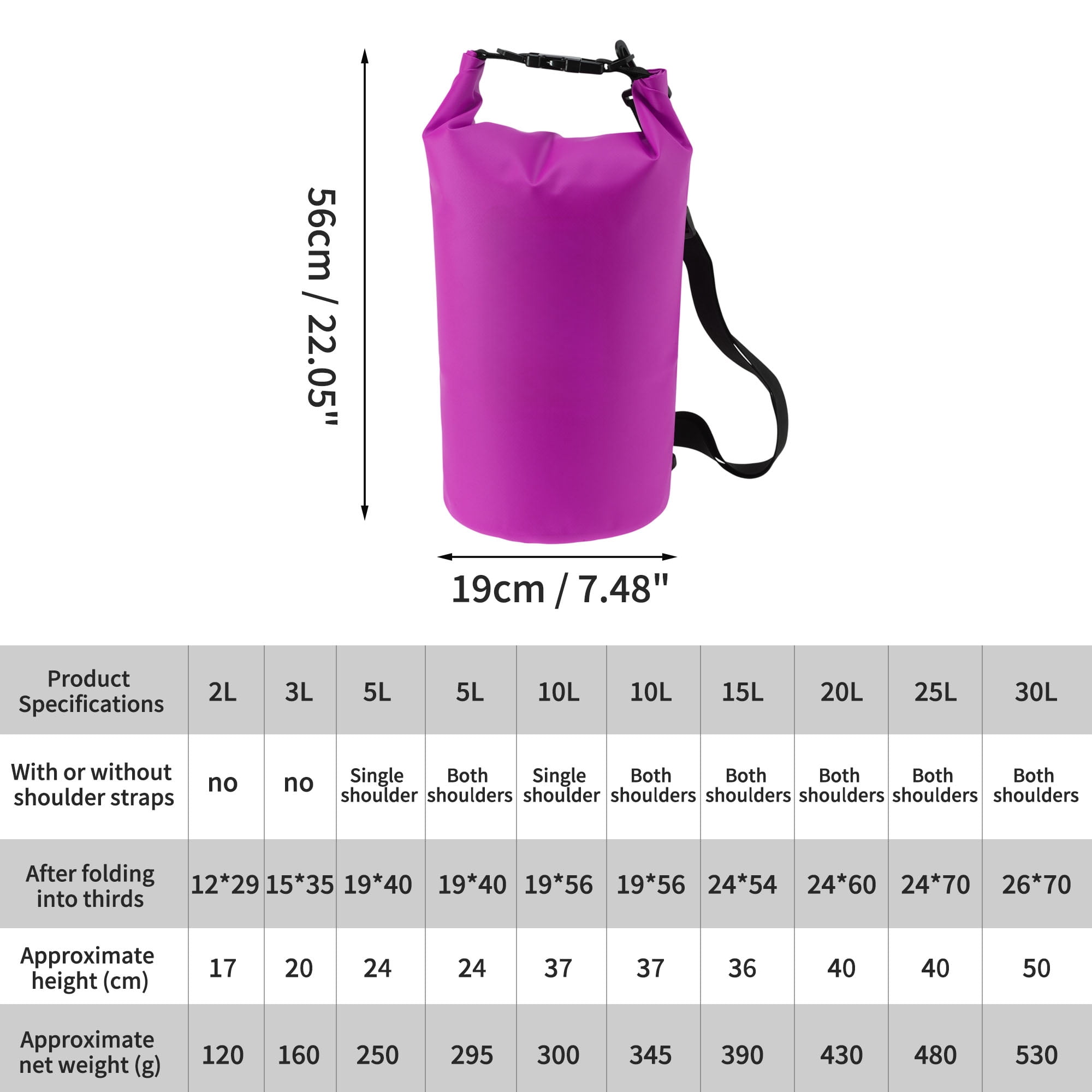 Unique Bargains Durable Waterproof Dry Bag Purple Pattern 1
