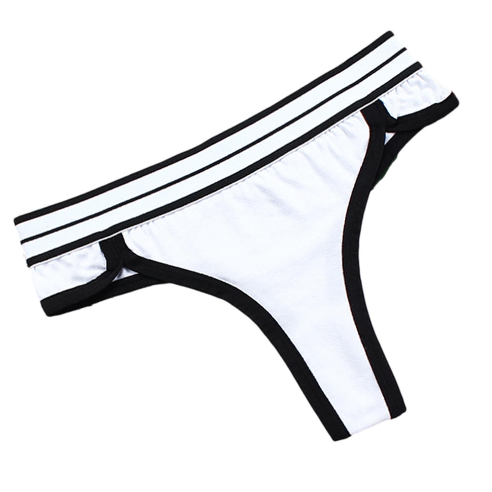 HUPOM Anti Chafing Underwear Men Underwear For Women Thong Activewear Tie  Seamless Waistband Black 2XL 