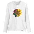 thumbnail image 4 of Chemises & Blouses Ma Commande! Aqestyerly T-Shirt Décontracté Imprimé pour Femmes Col Rond Manches Longues, 4 of 5