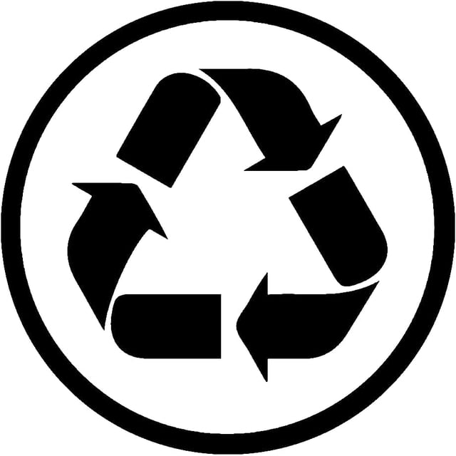 Recycle Bin Vinyl Decal Labels Design #3 Adhesive Recycling Stickers Trash Can Emblem (5" x 5", Pink)