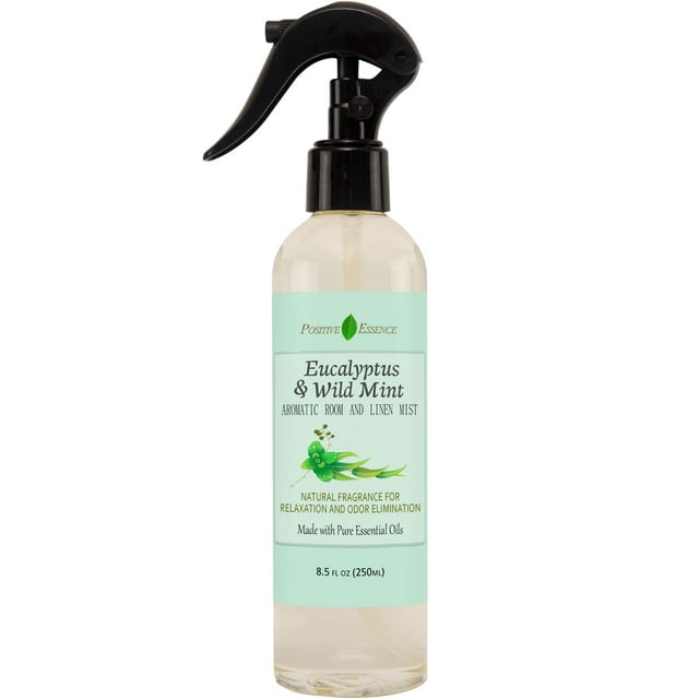 Spray Positive Essence para habitación y ropa de cama, eucalipto y menta silvestre