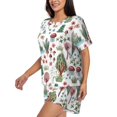 thumbnail image 2 of Lsque Frog and Forest Plants Women's Short-Sleeved Pajama Set - 2 Piece Soft and Lightweight Sleepwear Set-3X-Large, 2 of 9