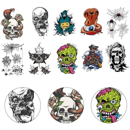 10PCS Halloween Temporary Tattoos Stickers Waterproof Halloween Death Skull Skeleton Spider Web Arm Tattoo Decals Personality Horror Tattoo Decals for Halloween Party Masquerade | Walmart Canada 10PCS Halloween Temporary Tattoos Stickers Waterproof Halloween Death Skull Skeleton Spider Web Arm Tattoo Decals Personality Horror Tattoo Decals for Halloween Party Masquerade | Walmart Canada