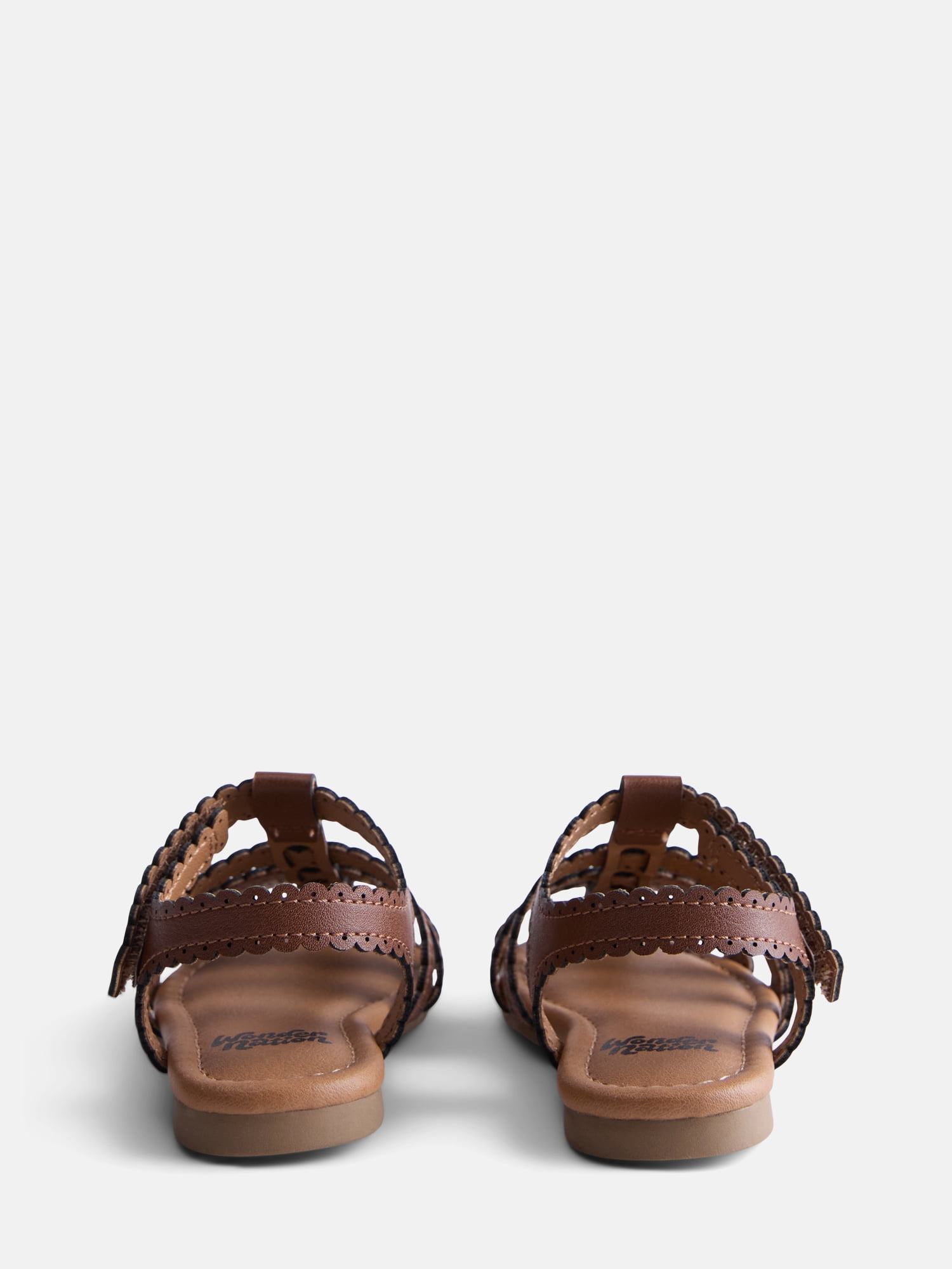 Wonder Nation Toddler Girls Scalloped Fisherman Sandals