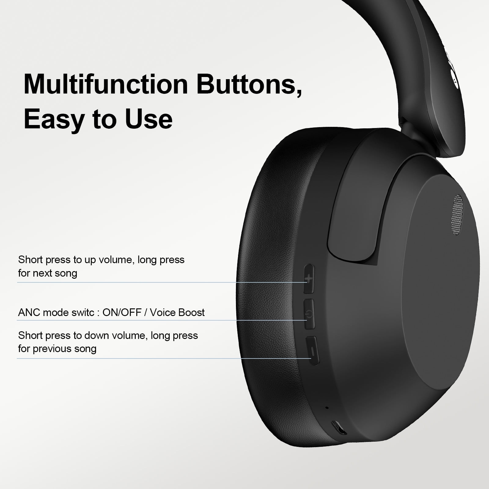 Voistek T30 ANC Wireless Headphones, 35H Battery, Bluetooth 5.3, Ambient Sound Mode for Work & Commuting