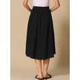 thumbnail image 3 of DARING DIVA Women's Button Decor Elastic Waist A-Line Skirts with Pockets L Black, 3 of 6