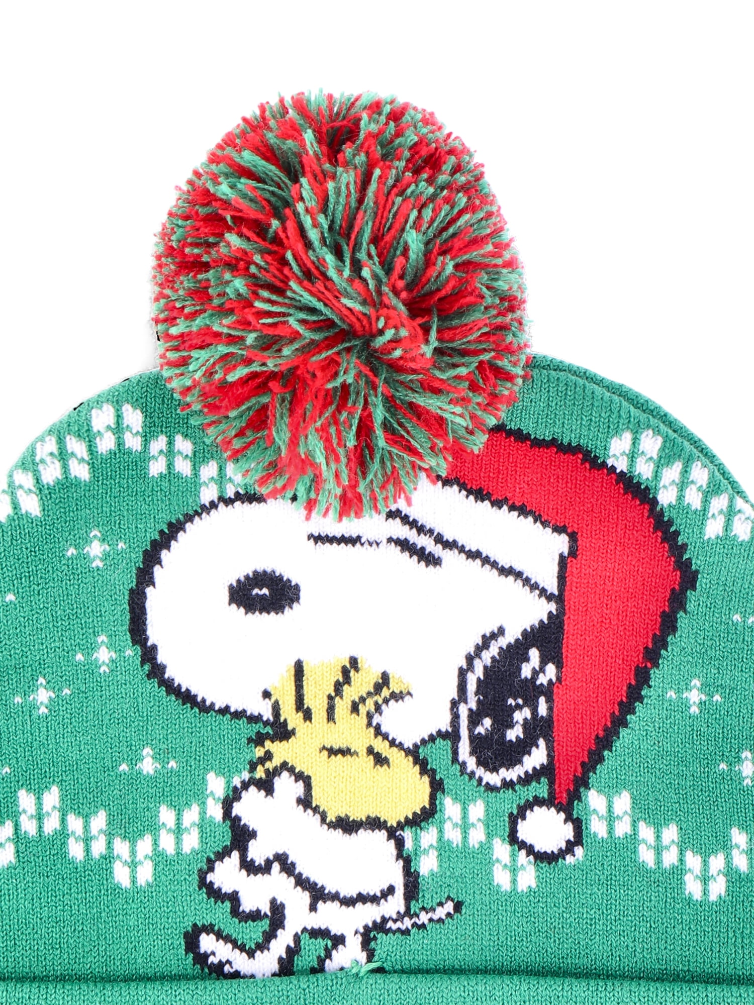 Peanuts Snoopy Pom Beanie, Green Multi-Color