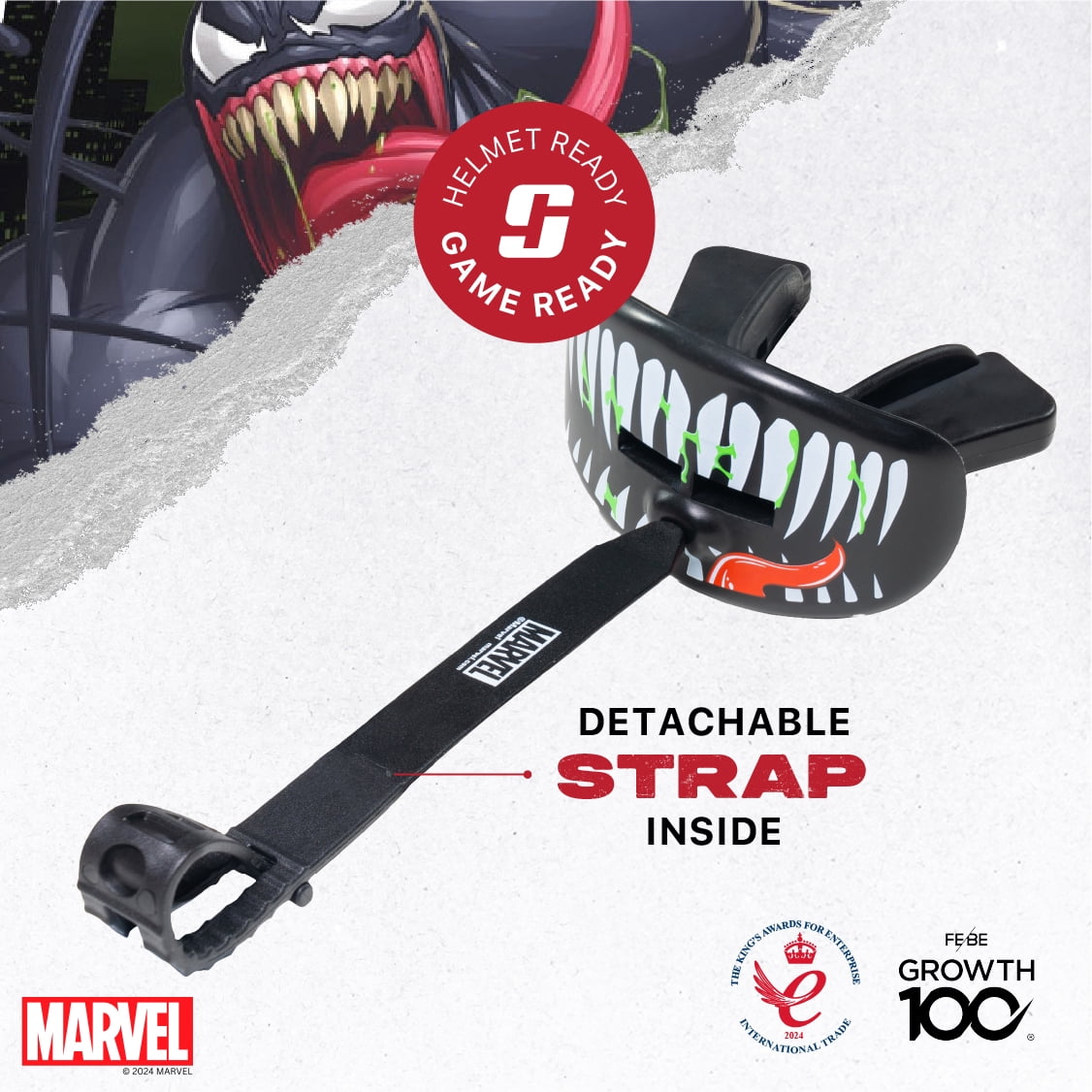 Venom Lip Guard, Football Mouth Guard with Detachable Strap
