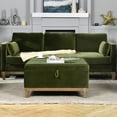 thumbnail image 2 of Knox 35" Square Storage Cocktail Ottoman Olive Green Performance Velvet, 2 of 14
