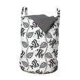 thumbnail image 1 of Fish Laundry Bag, Exotic Anemone Swimming Undersea Seashells Funky Deep Ocean Monochrome Art, Basket with Handles Drawstring Closure for Laundromats, 13" x 19", Charcoal Grey White, by Ambesonne, 1 of 4