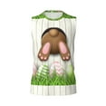thumbnail image 6 of Lsque Brown Bunny Print Men's Cotton Blend Sleeveless Muscle Shirts (S-3XL)- Moisture Wicking, Odor Protection, UPF 30+,Small, 6 of 8