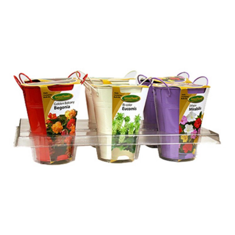 Green Thumb 07813 Metal Pot Flower Bulb Kit Shipper, 6 Pieces Walmart