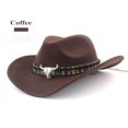 thumbnail image 1 of New Ethnic Style Western Cowboy Hat Women‘s Wool Jazz Cap, 1 of 8