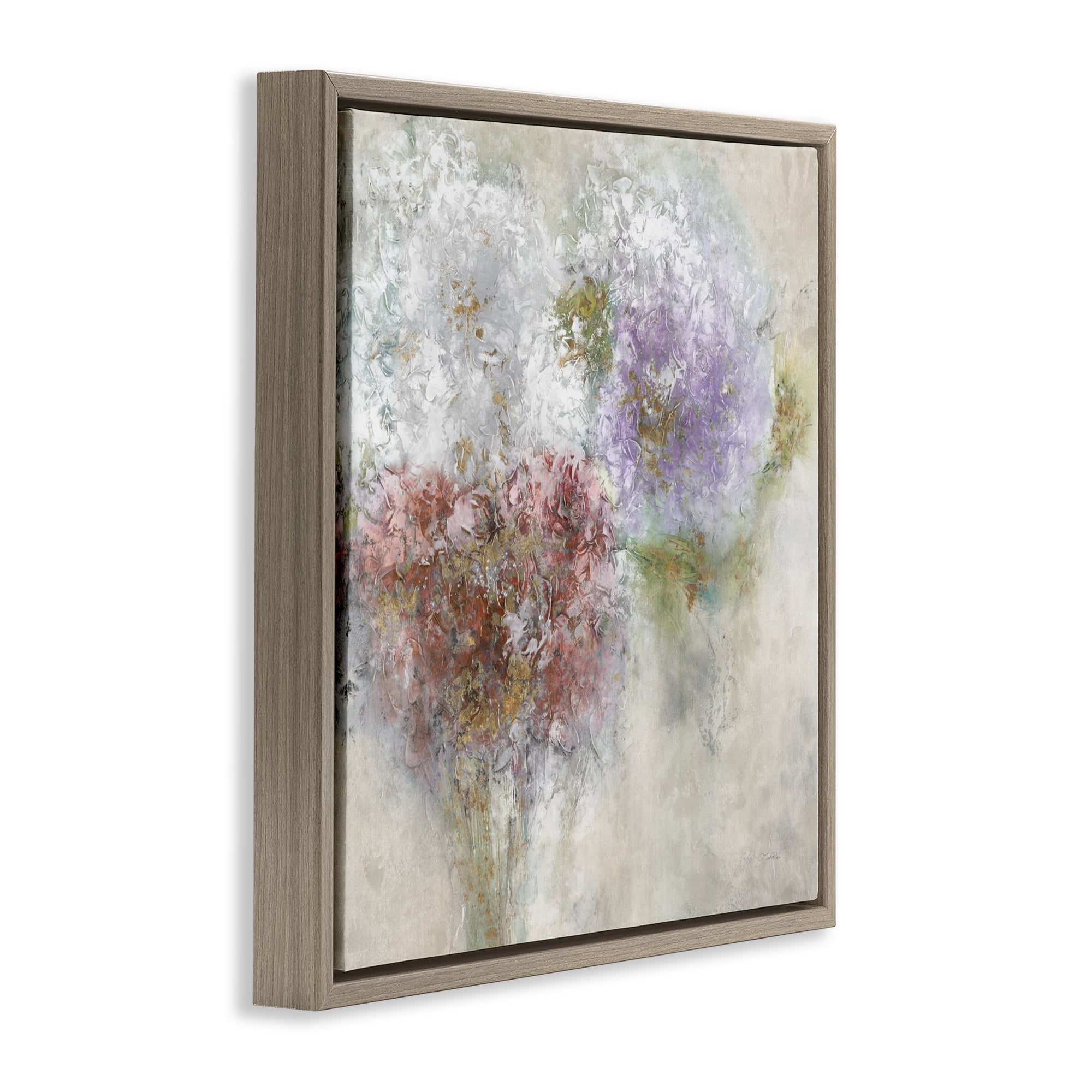 Stupell Industries Dappled Visuals Flowers Brown Framed Floater Canvas Wall Art, design by Leah Rei