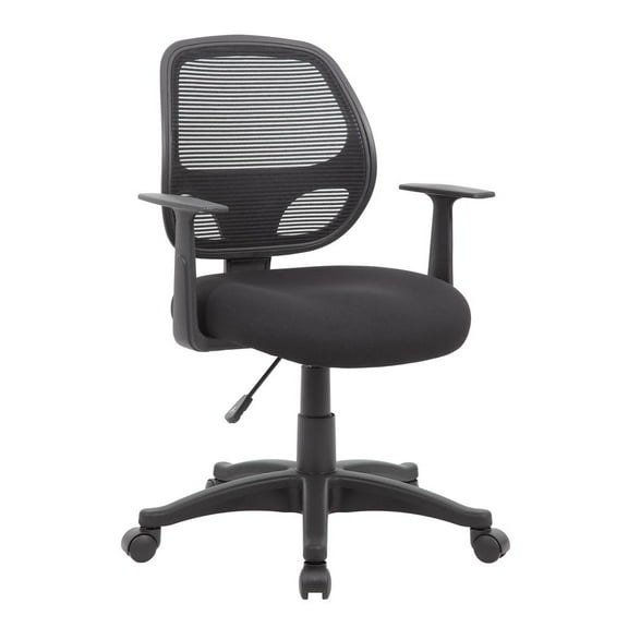 Boss Office Products Commercial Grade Mesh Task Chair with Lumbar Support in Black