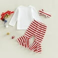 thumbnail image 5 of Odeerbi Baby Girls Clothes Toddler Outfit Christmas Outfit Santa 2025 Long Sleeve Sweatshirt Top Bell Bottoms Pants Set Christmas Clothes White, 5 of 9