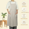 thumbnail image 5 of Unique Bargains Cotton Linen Apron Cross Back Apron Cooking Apron Dress Aprons for Women Man for Kitchen BBQ Beige, 5 of 7
