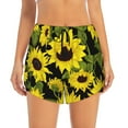 thumbnail image 2 of Sigee Sunflowers In Vintage for Women's Athletic Shorts High Waisted Running Shorts Pocket Sporty Short Gym Elastic Workout ShortsMedium, 2 of 9