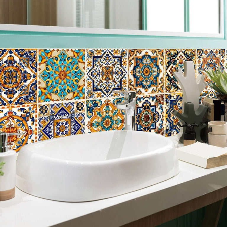 UKAP Self-Adhesive Wall Tile Decals, Peel and Stick Tile Stickers, Waterproof Backsplash Stickers for Kitchen Bathroom Decor, 6x6inch 10 Pcs UKAP Self-Adhesive Wall Tile Decals, Peel and Stick Tile Stickers, Waterproof Backsplash Stickers for Kitchen Bathroom Decor, 6x6inch 10 Pcs