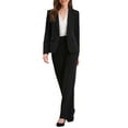 thumbnail image 2 of INSPIRE CHIC Blazers for Women Business Casual One Button Front Long Sleeve Work Office Suit Jackets with Shoulder Pads XS Black, 2 of 6