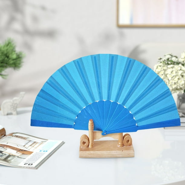 Abanico plegable de seda con diseño de encaje para fiestas de bodas y bailes, abanico plegable de color a mano, abanico de moda