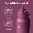thumbnail image 3 of BOTTLE BOTTLE 40 oz sports water bottle stainless steel insulated water bottle with straw and pills holder (red), 3 of 7