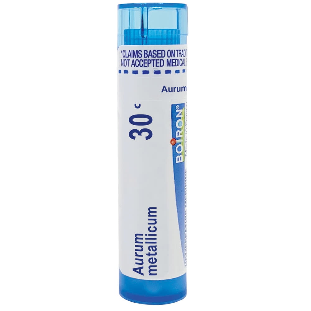 Boiron Aurum Metallicum 30C, Homeopathic Medicine for Irritability With Intolerance To Noise, 80 Pellets