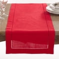 thumbnail image 2 of Saro Lifestyle Rochester Collection Red Table Runner with Hemstitched Border 16"x54", 2 of 4