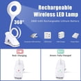 thumbnail image 2 of Lámpara de mesa LED inalámbrica y recargable, regulable y de color ajustable, lámpara de noche táctil para niños con clip, lámpara de lectura portátil con clip, lámpara de lectura para cabecera (blanc, 2 of 5