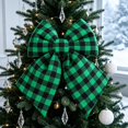 thumbnail image 7 of Green Black Plaid Christmas Bow, 11.81 x 9.84 Inch Velvet Hanging Bow for Christmas Tree, Wreath, Mantel, Door & Holiday Party Decor, 7 of 7
