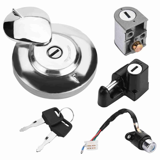 Akozon Interruptor De Encendido De La Motocicleta, Tapa De Gas Combustible, Bloqueo De Asiento Con Reemplazo De Llaves Para CMX250 Rebel 1985-2014 CA125