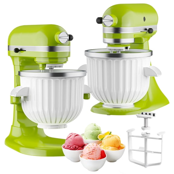 GVODE 2 Quart Ice Cream Maker Attachment for KitchenAid Stand Mixers, Fits 4.5QT and Larger Mixers