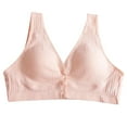 thumbnail image 5 of Hessimy No Wire Bra for Women Convenient Front Closure Bras for Women Plus Size Light Shaping Bra(Beige,L), 5 of 5