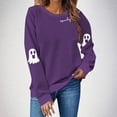 thumbnail image 2 of NMMUED Halloween Sweatshirt Women, Y2k Long Sleeve Top, Ghost Halloween Sweatshirt, Workout Clothes for Women, Ghost Halloween Shirt, Womens Shirts Casual, Purple L, 2 of 7