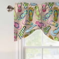 thumbnail image 5 of Summer Slippers Tie Up Valances Curtain, Adjustable Kitchen Watercolor Colorful Flip-flops Sandy Beach Valances for Windows Decor, Rod Pocket Short Curtains Set for Bedroom/Bathroom, 60"x18", 5 of 9
