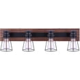 thumbnail image 2 of Blake 4 Light Vanity Light Fixture - Matte Black and Faux Wood, 2 of 2