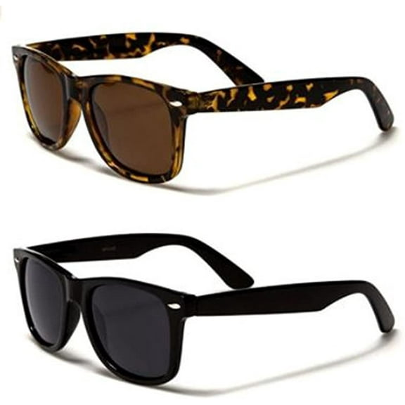 RETRO REWIND 2 Pack New Polarized 1 BLACK & 1 Tortoise Shell Sunglasses PZ Free Shipping