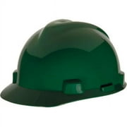 MSA V-Gard Standard Slotted Hardhat Cap w/ Fas-Trac Suspension, Green (11 Unit)