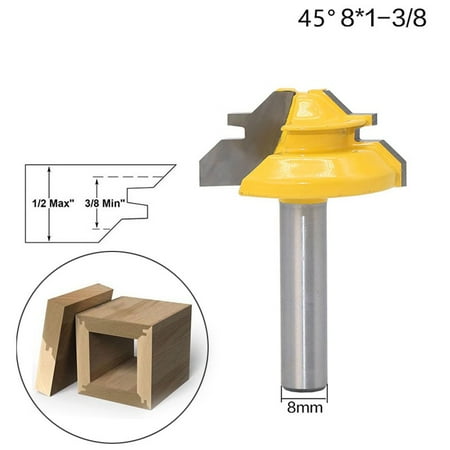 

45 Degree 8mm Shank Lock Miter Router Bit Trimmer Milling Joint Tenon Cutter