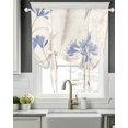 thumbnail image 5 of Blue Floral Botanical Tie Up Curtains for Window, Thermal Insulated Balloon Shade Adjustable Rod Pocket Curtains Valance Panels for Kitchen Bathroom Cafe 42 x 54 Rustic Beige Flowers, 5 of 6