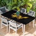 thumbnail image 2 of Dragon Flames Table Cloths for 6 Foot Rectangle Tables, Yellow Dragons Abstract Modern Art Patio Waterproof Elastic Fitted Tablecloths, Washable Rectangular Table Cover for Camping, 2 of 8
